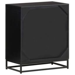 Berkfield Home Sideboard 60x35x70 cm Solid Mango Wood in Black - Size: 60 x 35 x 70 cm - thumbnail 4