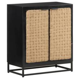 Berkfield Home Sideboard 60x35x70 cm Solid Mango Wood in Black - Size: 60 x 35 x 70 cm - thumbnail 9