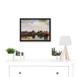 Artery8 Johannes Vermeer View Of Delft Baroque Cityscape Painting A4 Artwork Framed Wall Art Print in Black - thumbnail 2