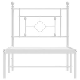 Berkfield Home Metal Bed Frame without Mattress with Headboard White 80x200cm - Size: 80x200 cm - thumbnail 5