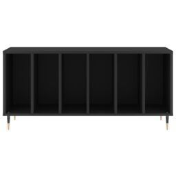 Berkfield Home Record Cabinet Black 100x38x48 cm Engineered Wood - Size: 100 x 38 x 48 cm - thumbnail 4