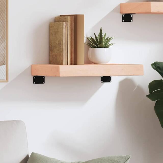 Berkfield Home Wall Shelf 40x30x(2-6) cm Untreated Solid Wood Oak in Light Tan - image 1