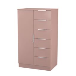 Ready Assembled 2 U Dover 1 Door 5 Drawer Childrens Wardrobe (Ready Assembled) in Dusty Pink - thumbnail 4