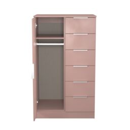 Ready Assembled 2 U Dover 1 Door 5 Drawer Childrens Wardrobe (Ready Assembled) in Dusty Pink - thumbnail 8