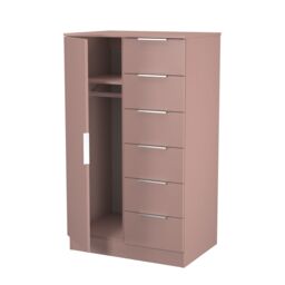 Ready Assembled 2 U Dover 1 Door 5 Drawer Childrens Wardrobe (Ready Assembled) in Dusty Pink - thumbnail 6