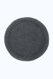 Homescapes Luxury Round Bath Mat Reversible 100% Cotton 1600GSM, 80cm, Quick Dry in Grey - thumbnail 1