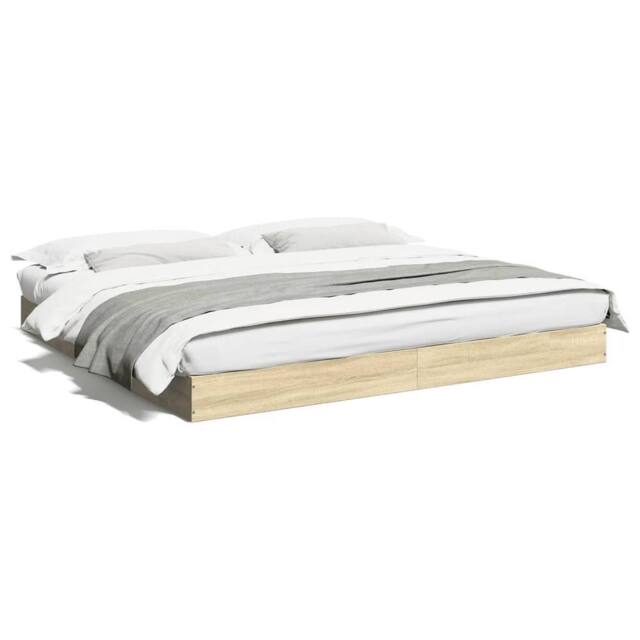 Berkfield Home Bed Frame Frame Sonoma Oak 180x200 cm Super King Wood in Light Oak - image 1
