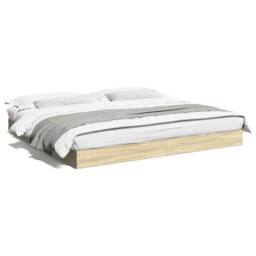 Berkfield Home Bed Frame Frame Sonoma Oak 180x200 cm Super King Wood in Light Oak - thumbnail 1