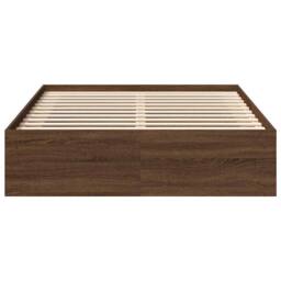 Berkfield Home Modern Bed Frame Brown Oak 120x190 cm Small Double - thumbnail 5