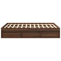 Berkfield Home Modern Bed Frame Brown Oak 120x190 cm Small Double - thumbnail 6