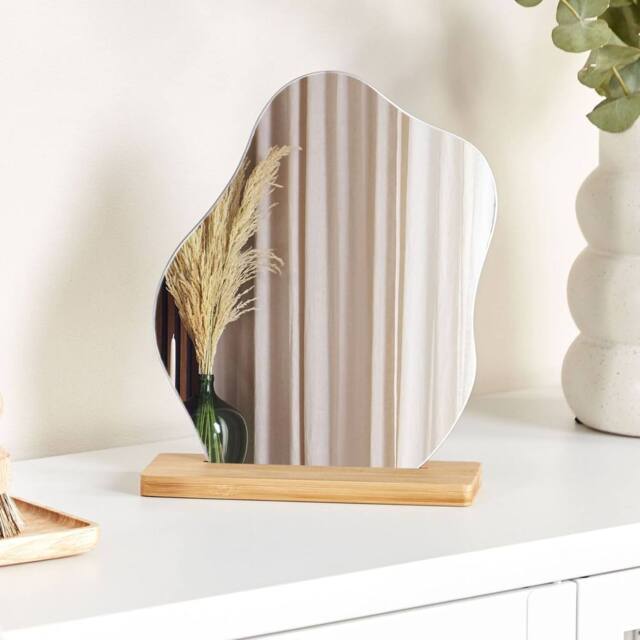 Wyld and Coco Luna Home Irregular-Shape Standing Mirror - Bamboo Wood 22 x 19 cm in Brown - image 1