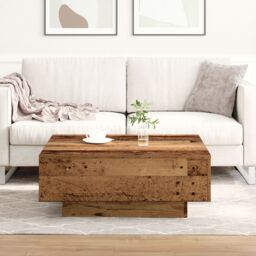 Berkfield Home Coffee Table - Old Wood - 80x80x31 cm - Engineered Wood in Brown - Size: 80 x 80 x 31 cm - thumbnail 5