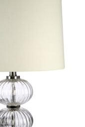 Orsina Glass Orb Table Lamp with EU Plug, Chrome Base Decorative Light, Soft Glow In-Line Switch Lamp in Cream - thumbnail 2