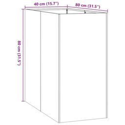 Berkfield Home Planter Anthracite 40x80x80 cm Steel - Size: 40 x 80 x 80 cm - thumbnail 9