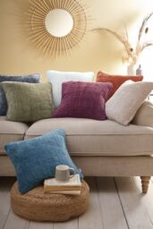 Appletree 'Alba' Textured Chenille Filled Cushion in Terracotta - Size: 43 cm x 43 cm - thumbnail 4