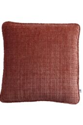 Appletree 'Alba' Textured Chenille Filled Cushion in Terracotta - Size: 43 cm x 43 cm - thumbnail 2
