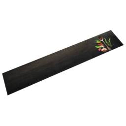 Berkfield Home Kitchen Rug Washable Spices 60x300 cm Velvet in Black - thumbnail 2