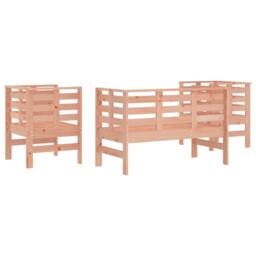 Berkfield Home Beautiful 3 Piece Garden Lounge Set Solid Wood Douglas in Light Brown - thumbnail 6