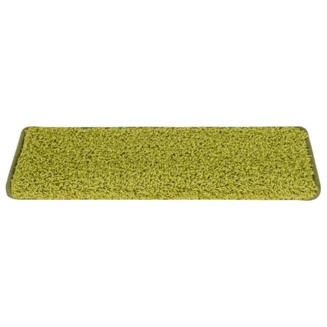 Berkfield Home Decorative Carpet Stair Treads 15 pcs 65x21x4 cm Green - Size: Medium - image 1