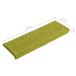 Berkfield Home Decorative Carpet Stair Treads 15 pcs 65x21x4 cm Green - Size: Medium - thumbnail 6