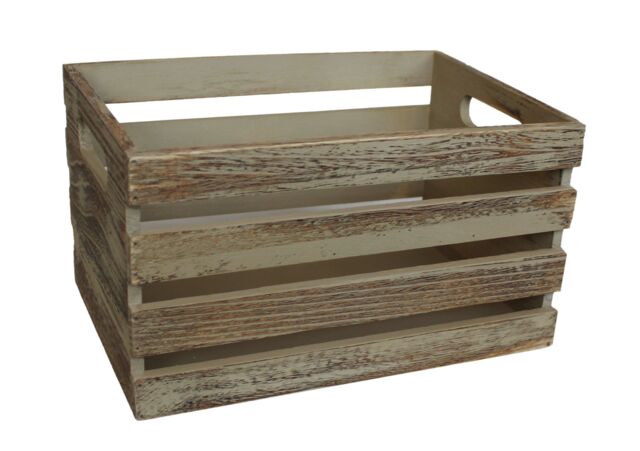 Red Hamper Small Oak Effect Wooden Open Top Storage Trough in Brown - image 1