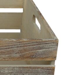 Red Hamper Small Oak Effect Wooden Open Top Storage Trough in Brown - thumbnail 2