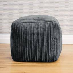rucomfy Beanbags rucomfy Indoor Jumbo Cord Bean Bag Footstool - Cube Pouffe in Grey - thumbnail 2