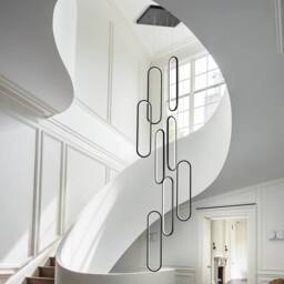 NIVOR 8 Lamp LED Dimmable High Large Staircase Pendant Light Chandelier 3M in Black - thumbnail 5