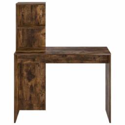 Berkfield Home Smoked Oak Writing Desk Smoked Oak Engineered wood Medium Storage in Brown - thumbnail 5