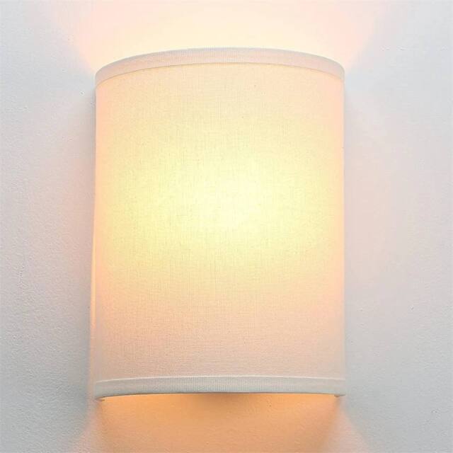 Nordara White Cloth Industrial Wall Light Vintage Night Light Wall Lamp Sconce in Warm White - Size: 10 inches - image 1