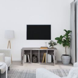 Berkfield Home TV Cabinet Grey Sonoma 100x35x40 cm Engineered Wood - Size: 100 x 35 x 40 cm - thumbnail 3