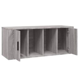 Berkfield Home TV Cabinet Grey Sonoma 100x35x40 cm Engineered Wood - Size: 100 x 35 x 40 cm - thumbnail 5