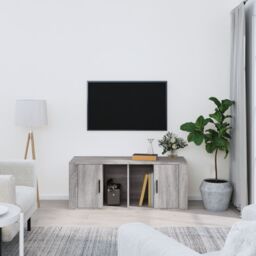 Berkfield Home TV Cabinet Grey Sonoma 100x35x40 cm Engineered Wood - Size: 100 x 35 x 40 cm - thumbnail 1