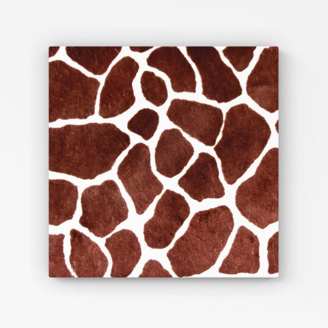"Warren Reed - Designer Giraffe Spots Print Canvas in Brown - Size: W16"" x H16""" - image 1