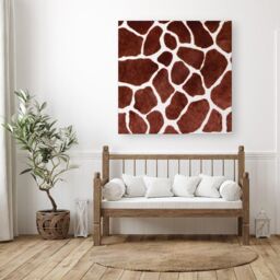 "Warren Reed - Designer Giraffe Spots Print Canvas in Brown - Size: W16"" x H16""" - thumbnail 3