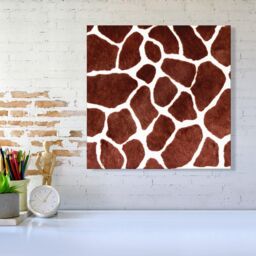 "Warren Reed - Designer Giraffe Spots Print Canvas in Brown - Size: W16"" x H16""" - thumbnail 2