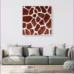 "Warren Reed - Designer Giraffe Spots Print Canvas in Brown - Size: W16"" x H16""" - thumbnail 4