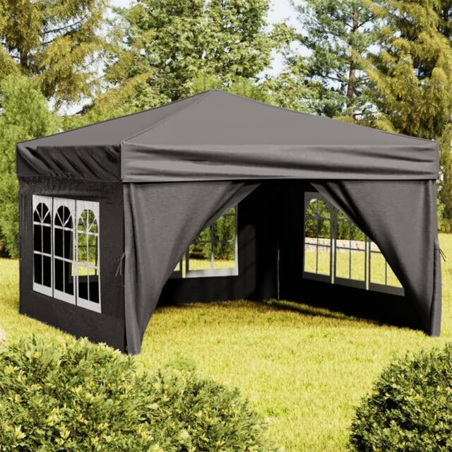 Berkfield Home Folding Party Tent with Sidewalls Anthracite 3x3 m in Black - image 1