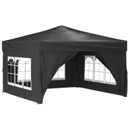 Berkfield Home Folding Party Tent with Sidewalls Anthracite 3x3 m in Black - thumbnail 3