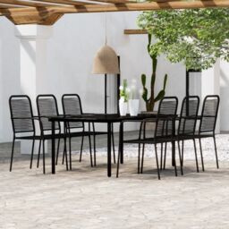 Berkfield Home 7 Piece Garden Dining Set Black