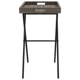 Berkfield Home Folding Tray Table Grey 65x40x75 cm Poly Rattan - Size: 65 x 40 x 75 cm - thumbnail 6