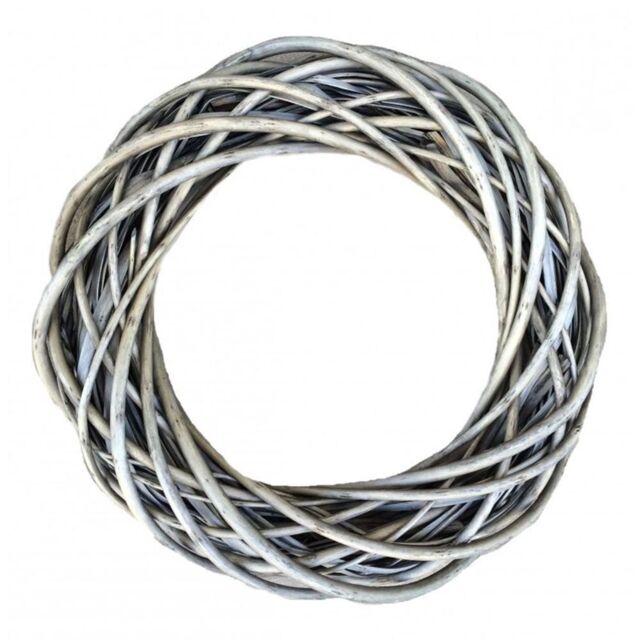 Red Hamper Wicker Antique Wash Ring Wreath in Grey - image 1