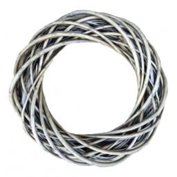 Red Hamper Wicker Antique Wash Ring Wreath in Grey - thumbnail 1