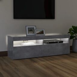 Berkfield Home TV Cabinet with LED Lights Concrete Grey 120x35x40 cm - Size: 120 x 35 x 40 cm - thumbnail 3