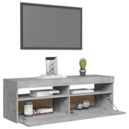 Berkfield Home TV Cabinet with LED Lights Concrete Grey 120x35x40 cm - Size: 120 x 35 x 40 cm - thumbnail 6