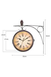 Living and Home European Retro Double Sided Wall Clock in Black - thumbnail 2