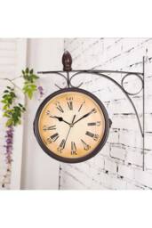 Living and Home European Retro Double Sided Wall Clock in Black - thumbnail 1