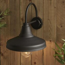 Loops Non Automatic Outdoor Wall Light - Textured Black & Glass Shade - IP44 Rated - thumbnail 5