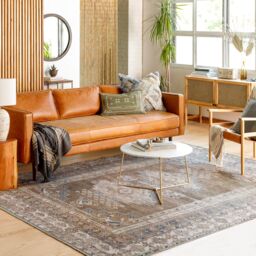 Livabliss Colin-Washable Brown Grey Blue Traditionnal Vintage Boho Living Dining Rug - Size: 200 cm x 275 cm - thumbnail 8