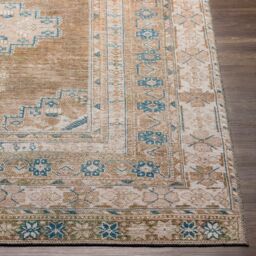 Livabliss Colin-Washable Brown Grey Blue Traditionnal Vintage Boho Living Dining Rug - Size: 200 cm x 275 cm - thumbnail 5